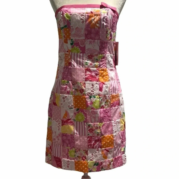 Lilly Pulitzer Kelly dress pink orange patchwork 6 New with tags - Picture 1 of 11